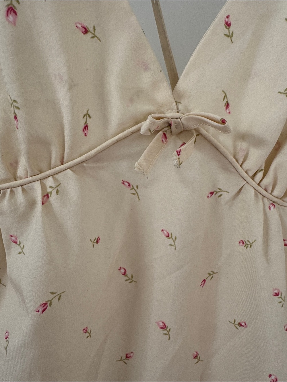 Vintage Floral Slip Dress Cottagecore Nightgown Rosebud Print romantic maxi - Picture 9 of 9